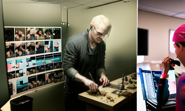 An AI generated portrait of a marctech specialist hard at work