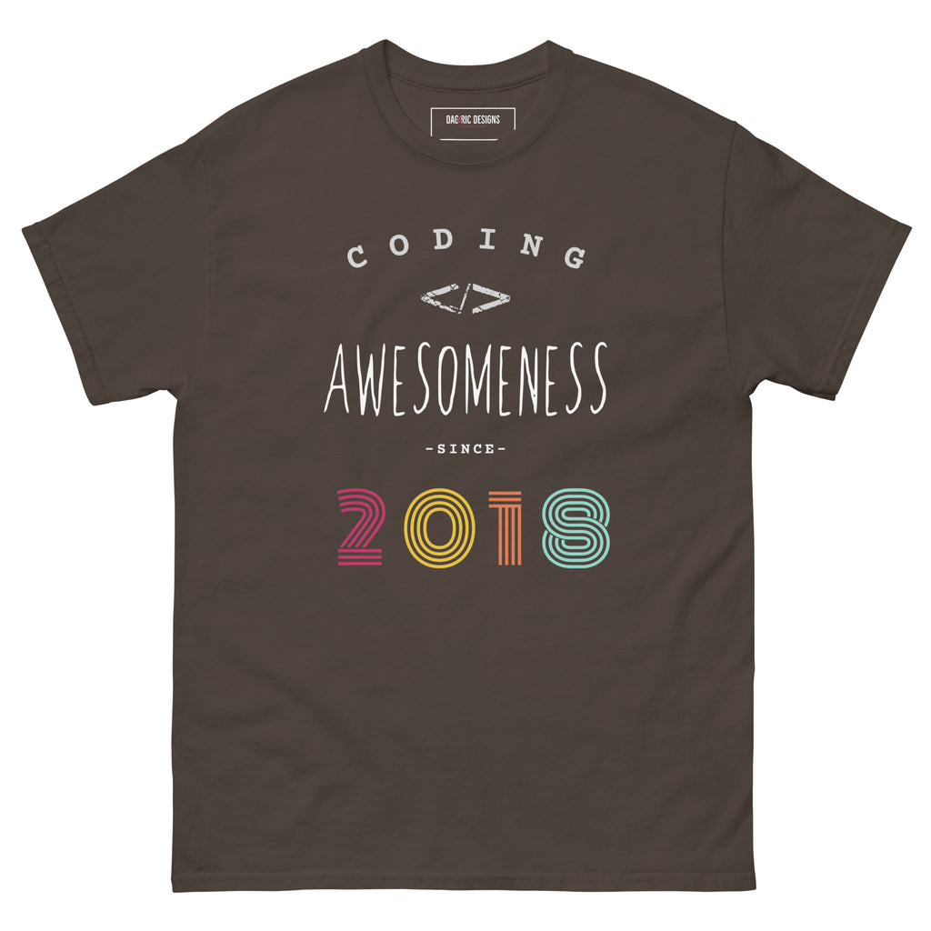 Coding Awesomeness since 2018 t-shirt - Dag & Ric Designs