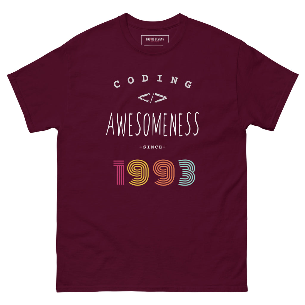 Coding Awesomeness since 1992 t-shirt - Dag & Ric Designs