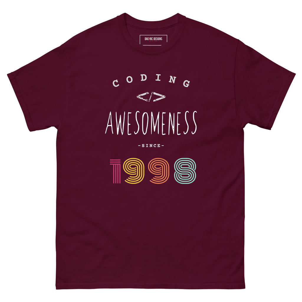 Coding Awesomeness since 1998 t-shirt - Dag & Ric Designs