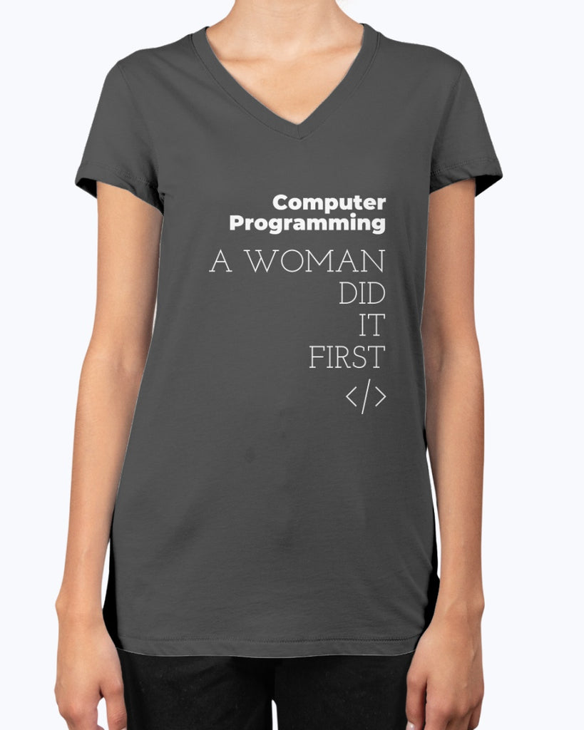 computer-programming-a-woman-dit-it-first-t-shirt