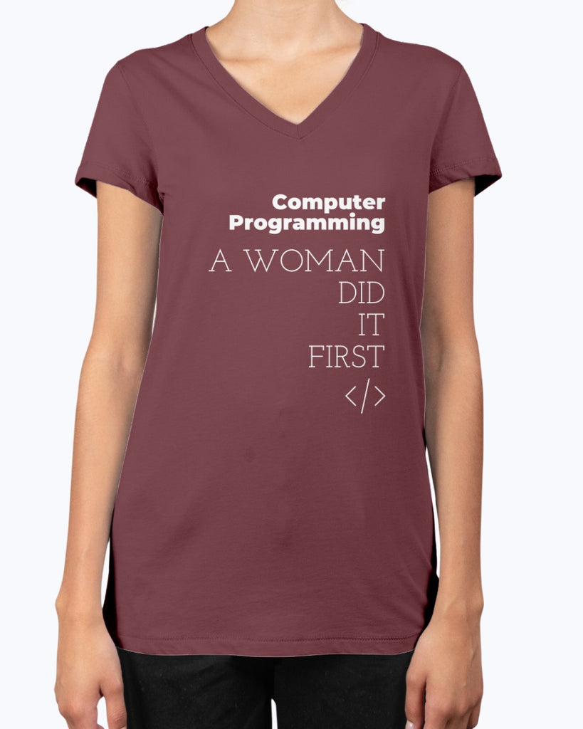 computer-programming-a-woman-dit-it-first-t-shirt