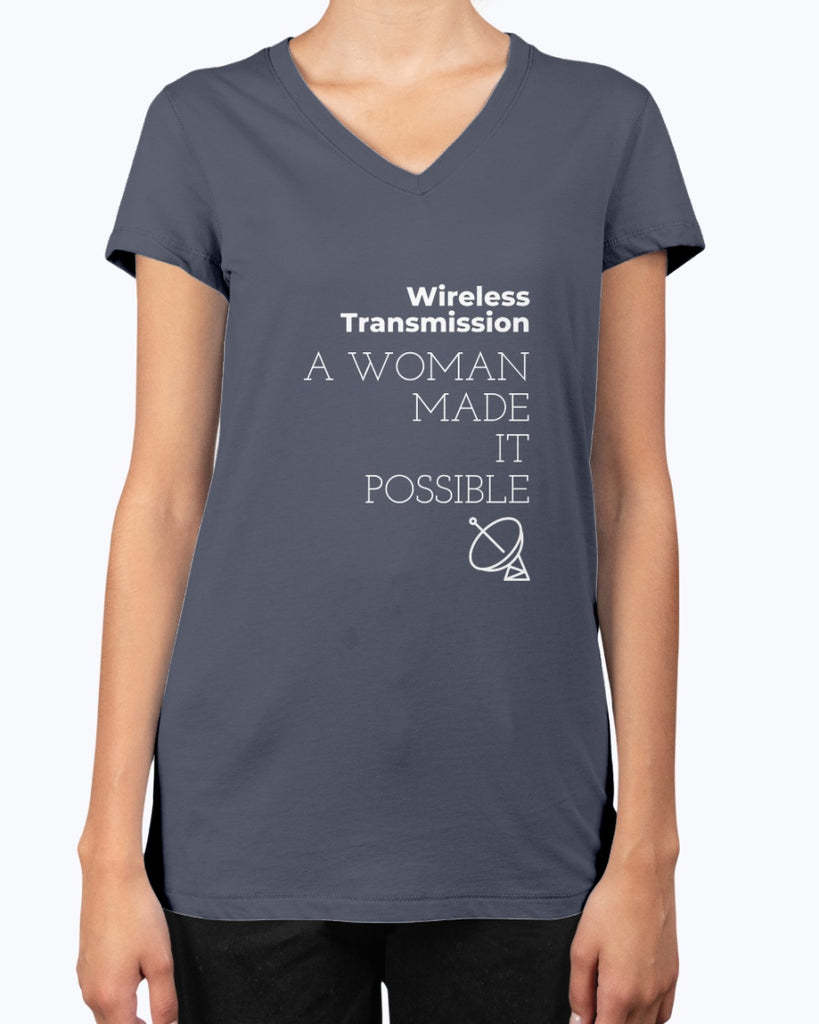 wireless-transmission-a-woman-made-it-possible-t-shirt